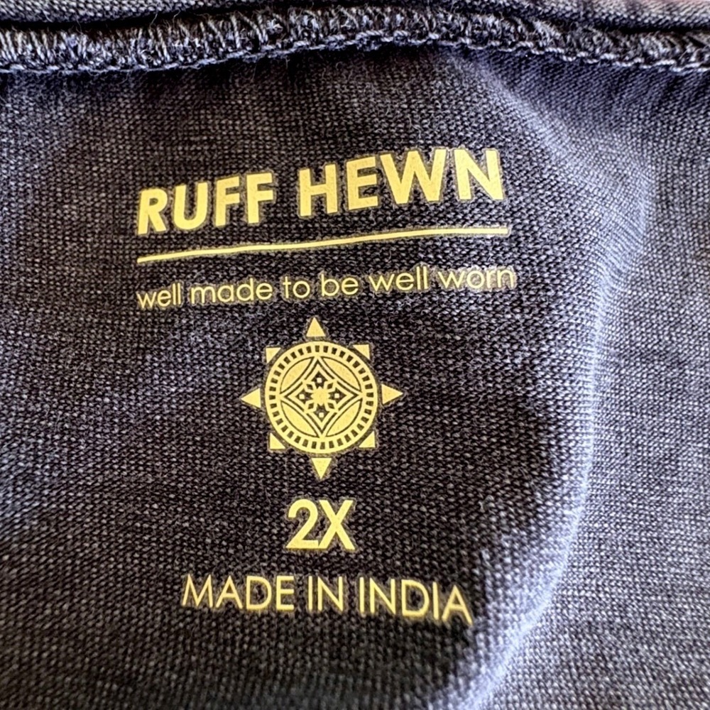 Ruff Hewn Womens 2X Charcoal Gray Mineral Wash Star‎ Graphic Front Tie T-Shirt - Picture 4 of 6